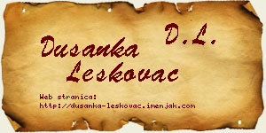 Dušanka Leskovac vizit kartica